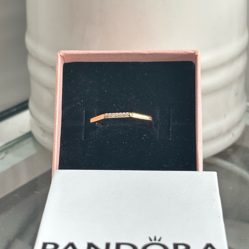 Pandora Rose Gold and cubic zirconia Ring AUTHENTIC